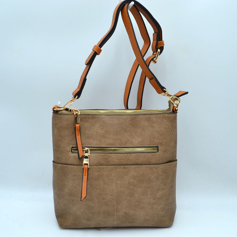 Women’s Kaylee Soft PU Vegan Leather 2 in 1 Tote Crossbody Bag - Stone1 - Crossbody Bags