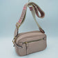 Guitar Strap Bag Multi-Zip Crossbody Bag - Dusty Pink - Crossbody Bags