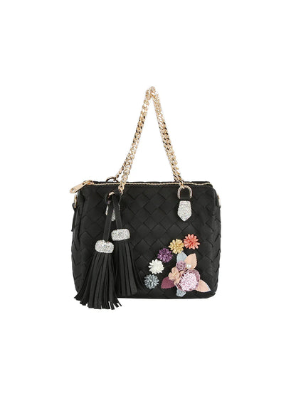 Shoulder Bag with Matching Removable Zipper Pouch - Black - Shoulder Bag