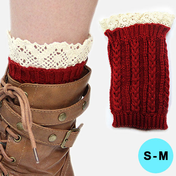 Madeline Love Red, Beige Cutie Pie Acrylic Leg Warmer/ Boot Topper - Apparel