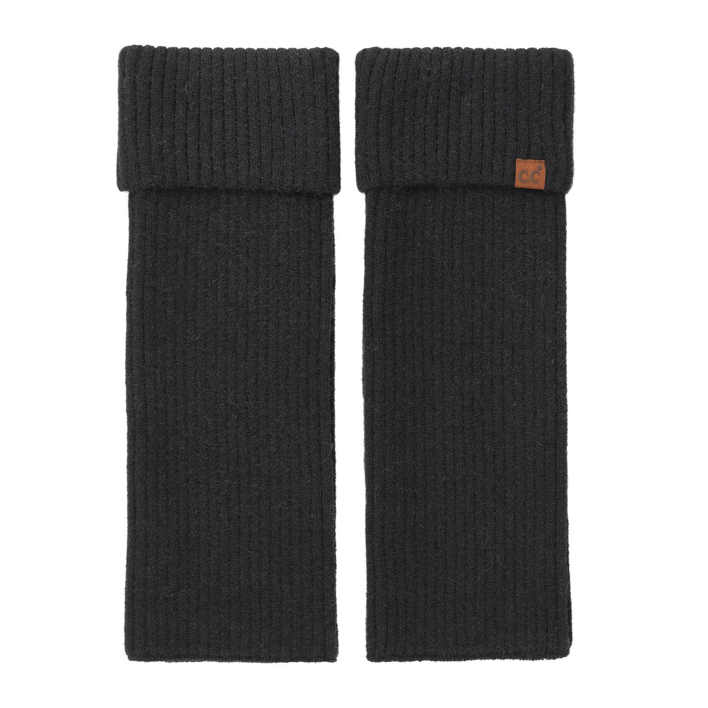 C.C Solid Color Vertical Rib Knit Pattern Leg Warmers