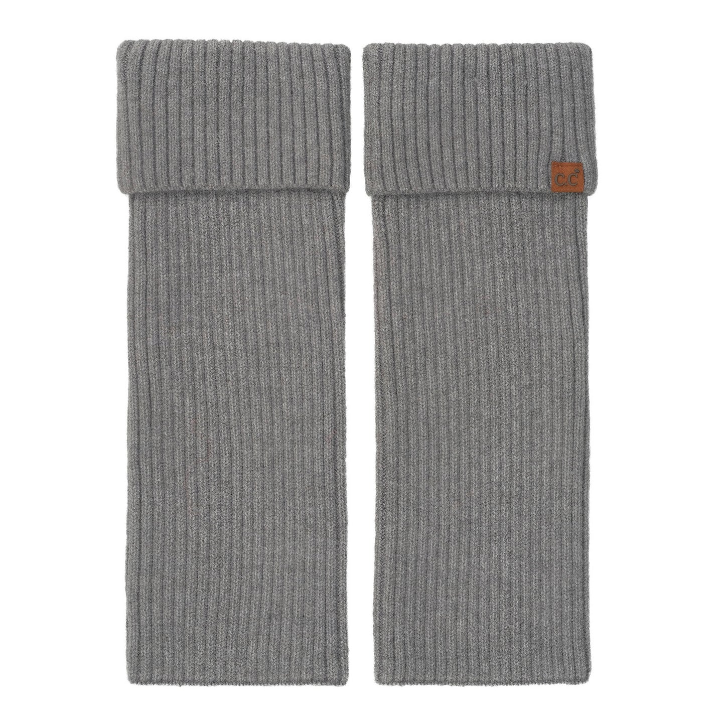 C.C Solid Color Vertical Rib Knit Pattern Leg Warmers