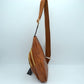 Grained Sling Bag with Perforated Accent and Gold Zippers - Sling Bag