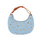 Studded Crescent Shoulder Bag with Adjustable Top Handle - Shoulder Bag