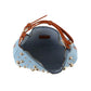 Studded Crescent Shoulder Bag with Adjustable Top Handle - Shoulder Bag