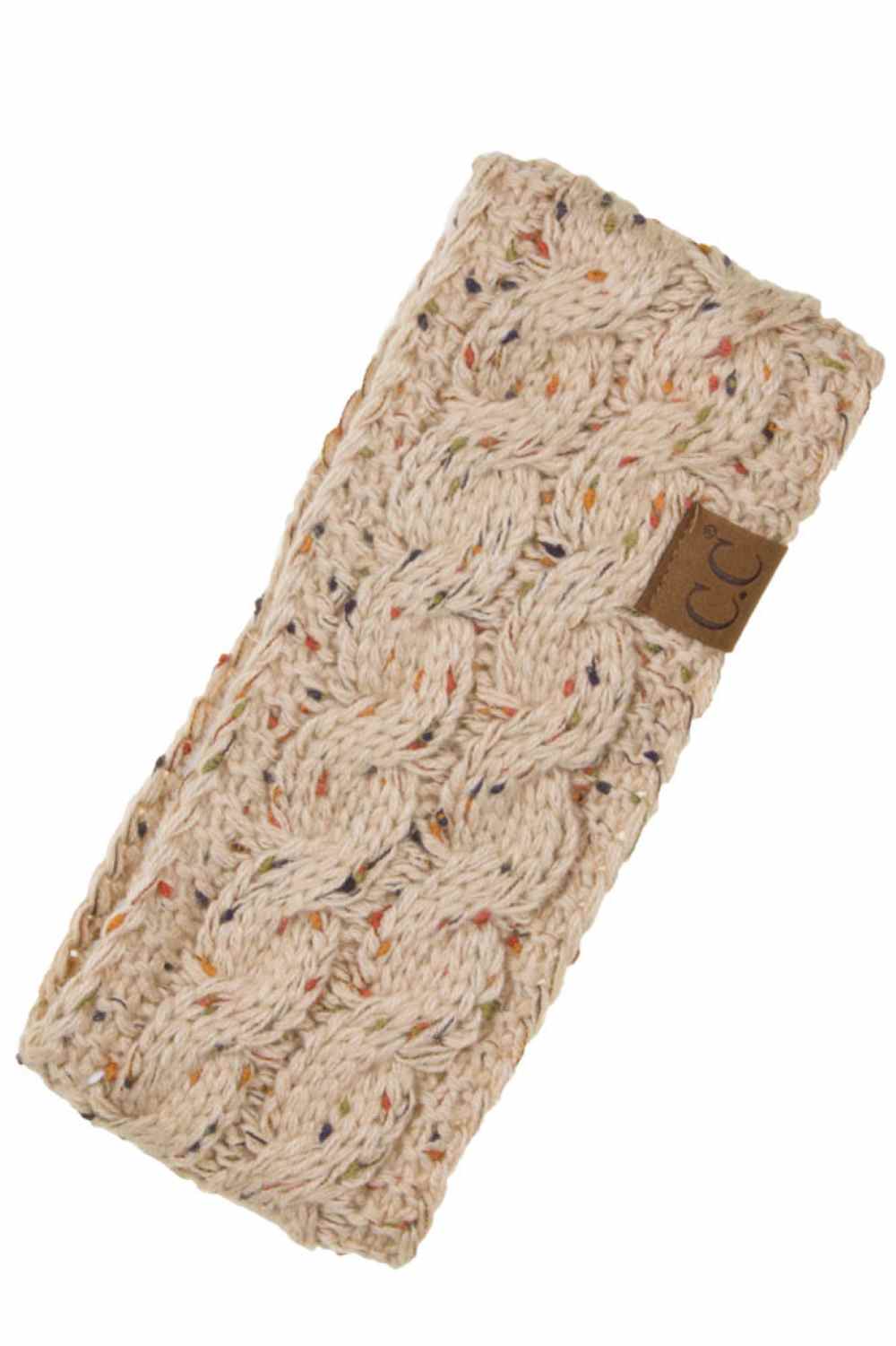 Latte Cozy up with the C.C Chunky Knit Confetti Sherpa Lined Headband, the perfect blend of warmth and style. Crafted from 100% acrylic, this headband features a chunky knit exterior with a soft sherpa lining for maximum comfort against your skin. The playful confetti pattern adds a fun pop of color to any winter outfit. One size fits most, making it an easy grab-and-go accessory for chilly days. Whether you're heading out for a quick errand or settling in for the season, this headband keeps you warm withou