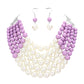 Chunky Multi Strand Pearl Bib Necklace