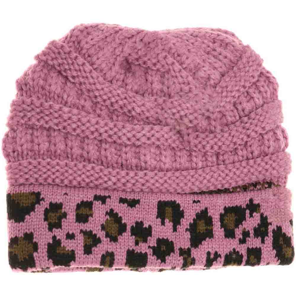 Lavender Kids Matching Cuff Leopard Print CC Beanie combines playful style with cozy warmth. Crafted from a soft knit fabric, this piece features a trendy leopard print pattern and a folded cuff accented by the classic CC logo. Ideal for chilly days, it keeps little heads comfortable while adding a fashionable touch to any outfit. Perfect for matching with adult styles, this beanie offers both practicality and a chic edge for young fashion enthusiasts. 