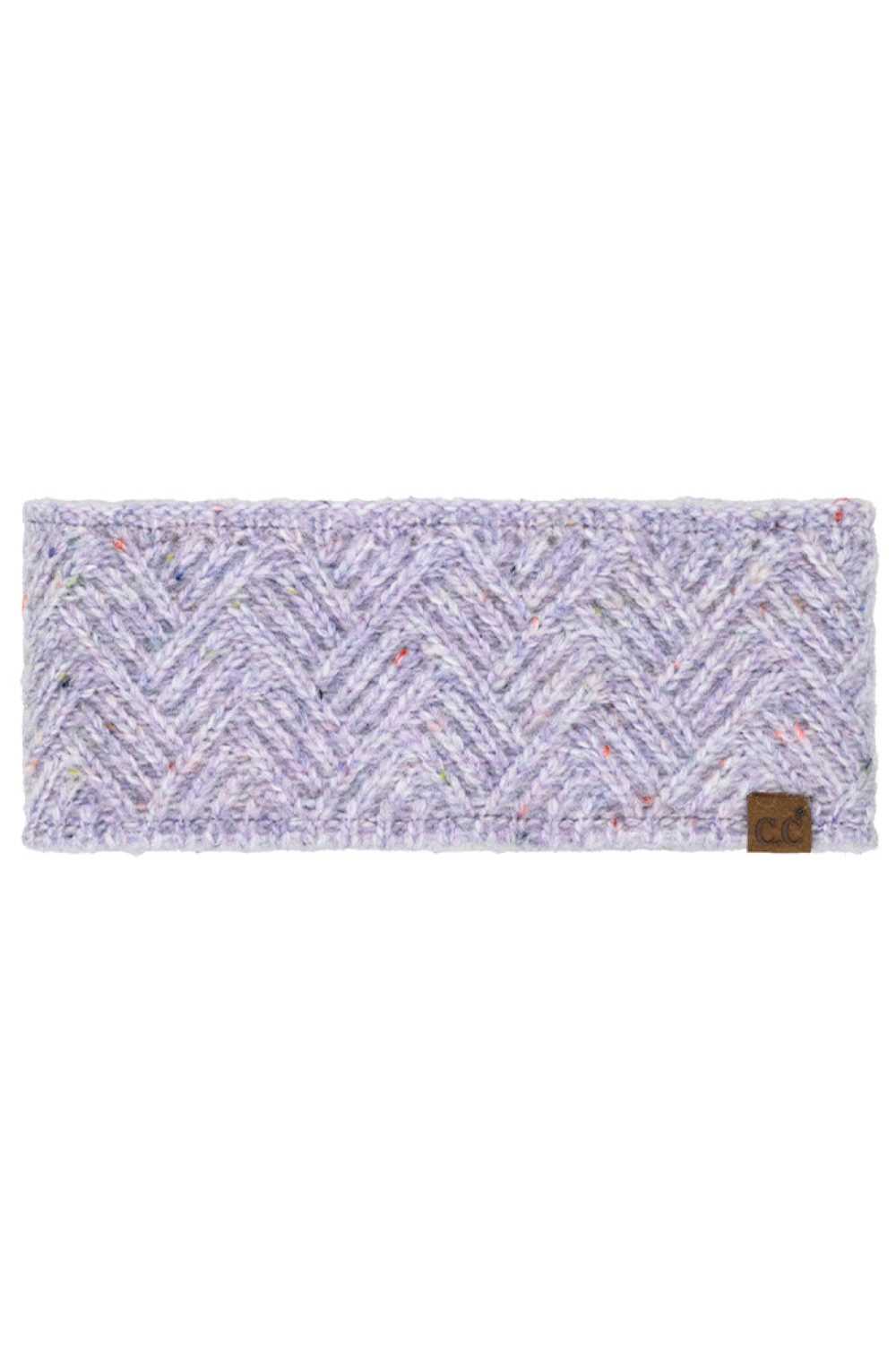Lavender Stay warm and stylish with this C.C Criss Cross Confetti Headwrap Winter Headband. Crafted from a premium blend of 66% recycled polyester, 24% acrylic, 5% wool, and 5% nylon, this headwrap offers cozy comfort while supporting sustainable fashion. The eye-catching criss cross confetti pattern adds a playful touch to any winter outfit. One size fits most, making it an easy grab-and-go accessory for chilly days.