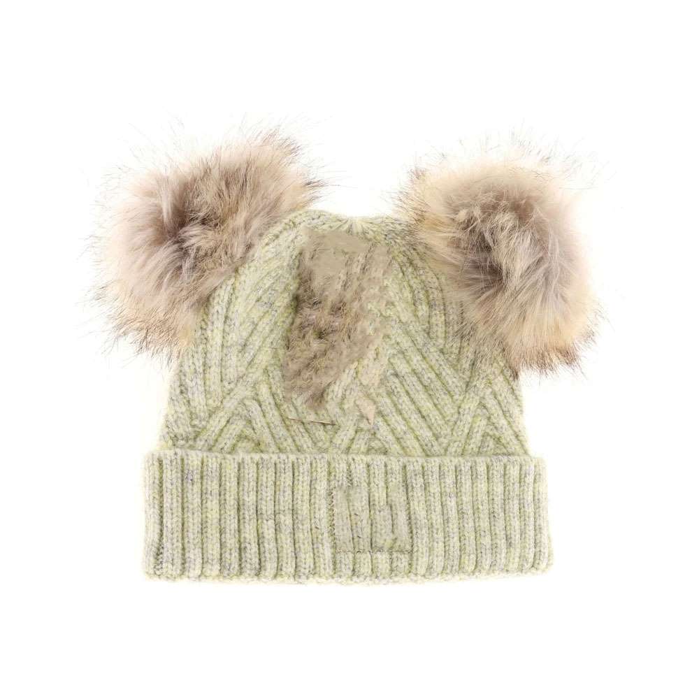 BABY Large Patch Heathered Double Pom C.C Beanie