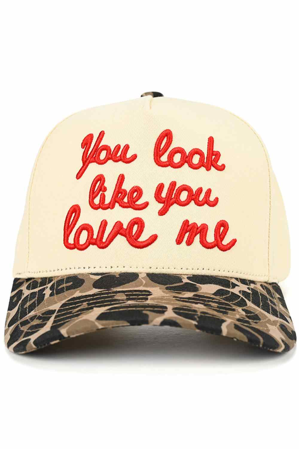 Leopard Playful and bold, the C.C YOU LOOK LIKE YOU LOVE ME Trucker Hat adds instant personality to any casual outfit with its eye-catching slogan. Designed with a classic snap-back closure and breathable mesh back, it offers a comfortable, adjustable fit perfect for everyday wear.