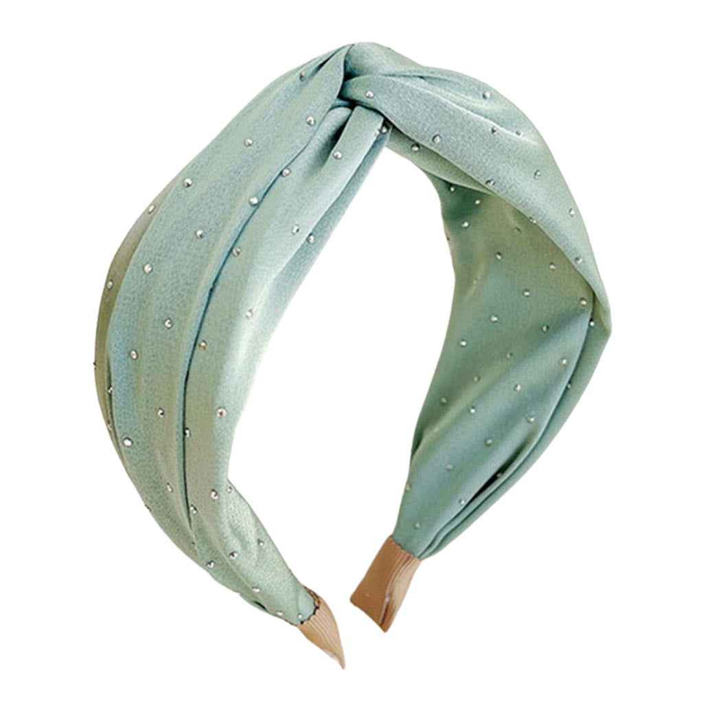 Light Blue Tiny Studded Twisted Headband, be the ultimate trendsetter & be prepared to receive compliments wearing this twisted headband with all your stylish outfits! Perfect for everyday wear, outdoor festivals, and many more. Awesome gift idea for your loved one or yourself.