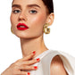 Bling Rectangle Stone Split Hoop Earrings - Light Col Topaz - Earrings