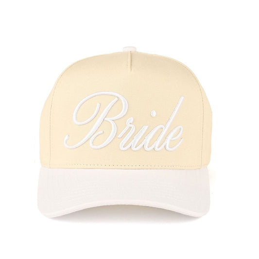 Light PInk CC Beanie “Bride” Letter Embroidered Two-Tone Trucker Hat Baseball Cap features elegant embroidered lettering with a chic two-tone design, making it perfect for bridal events and celebrations. The classic trucker style offers breathable comfort and an adjustable fit for all-day wear.