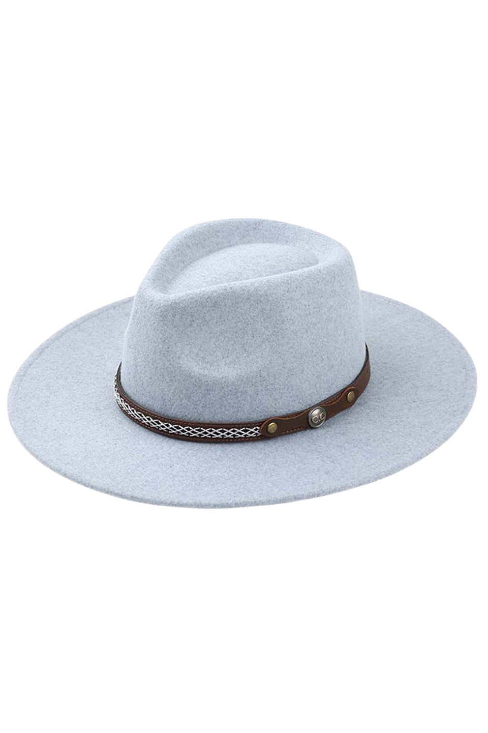 C.C Vegan Felt Metal Logo Heather Color Hat - Light Blue - Color Hat