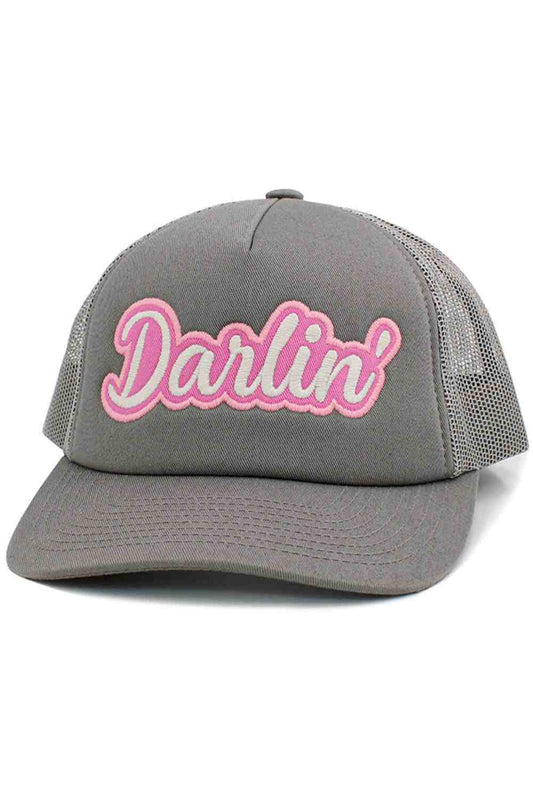 Light Gray DARLIN Vintage Distressed Baseball Cap features a trendy worn-in finish with charming lettering that adds a touch of rustic flair to any casual outfit. Designed with a comfortable relaxed fit and adjustable back closure, it’s perfect for everyday wear, road trips, or laid-back weekend looks.