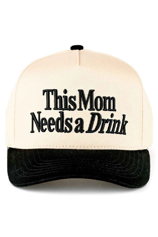 Light Pink Stay cool and comfortable with the C.C This Mom Needs A Drink Two Tone Letter Embroidered Trucker Hat. Crafted from breathable 100% cotton, this classic baseball cap features eye-catching embroidered lettering and a stylish two-tone design. The adjustable snapback closure provides a perfect fit for most, with a 22.5" circumference. Whether you're running errands, enjoying outdoor activities, or just keeping it casual, this versatile cap adds personality to any outfit. Quality made in Vietnam, it'