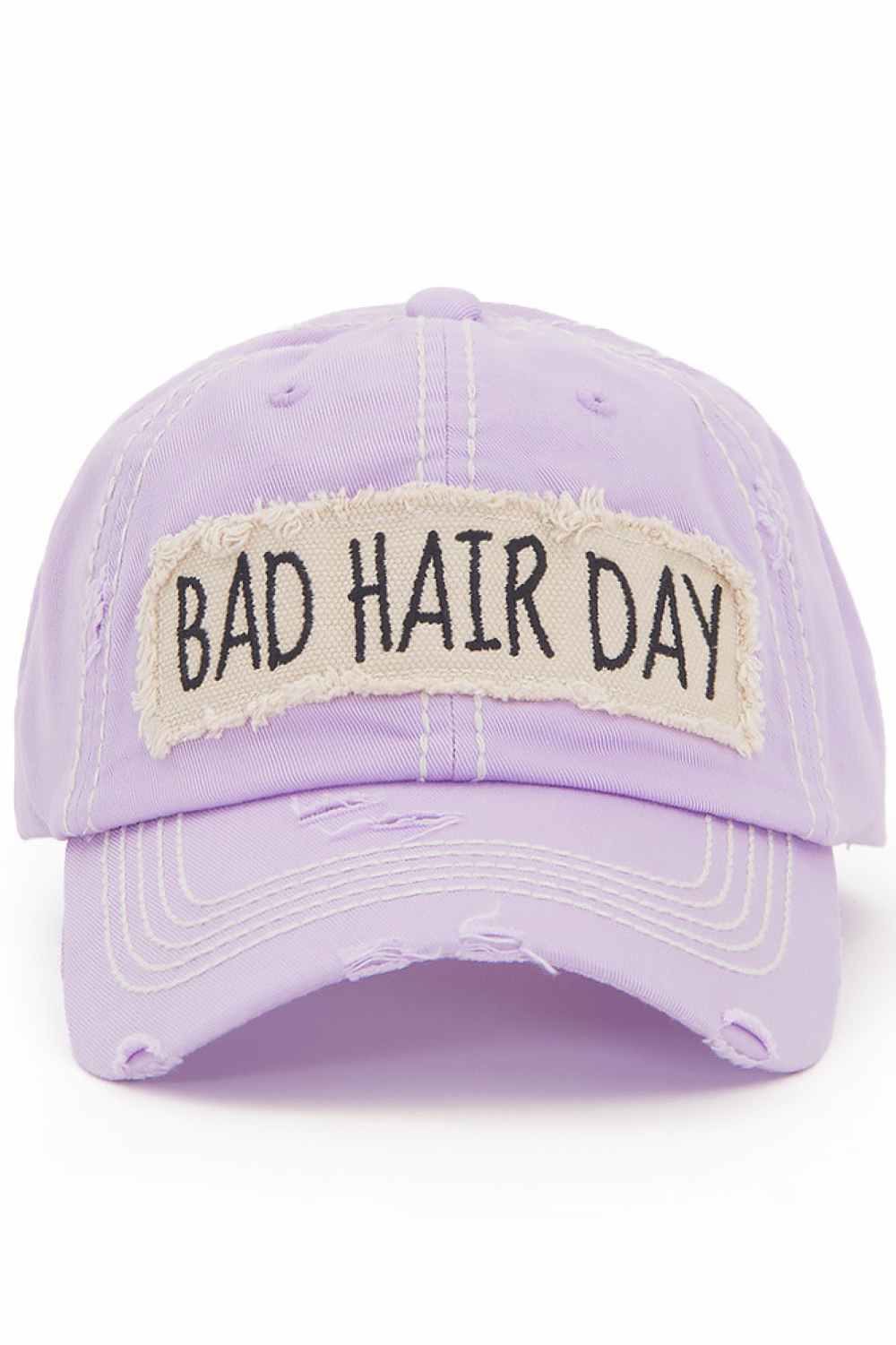Light Purple Keep it casual and playful with the BAD HAIR DAY Washed Vintage Baseball Cap, featuring a relaxed, worn-in style that adds personality to any outfit. Designed with a classic curved brim and comfortable fit, it’s the perfect go-to accessory for effortless everyday wear.