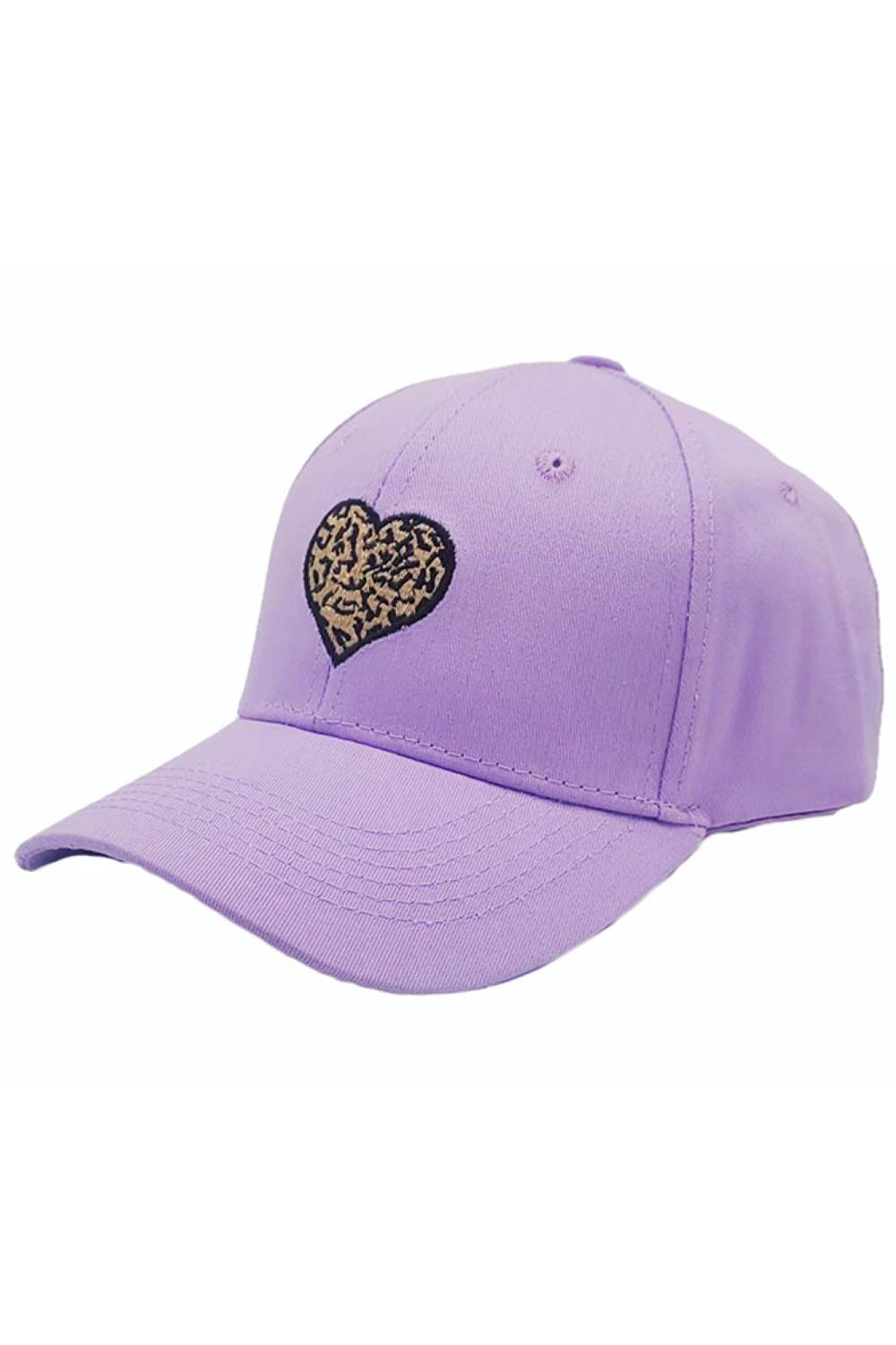 Light Purple Add a fun, fashion-forward touch to your look with this Leopard Pattern Heart Patch Baseball Cap, featuring a bold animal-print heart detail. Finished with a classic curved brim and comfortable fit, it’s perfect for everyday casual wear and standout style.