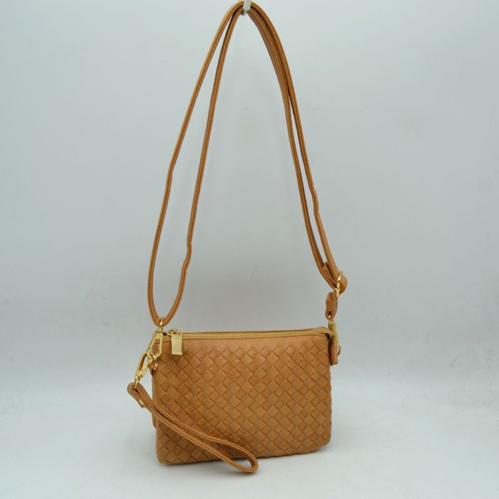 Light Tan Meet your new go-to companion for hands-free convenience and effortless style. Combining a beautifully textured, woven exterior with exceptional organization, this versatile bag transitions perfectly from a casual daytime crossbody to a chic evening wristlet.
