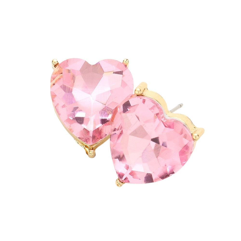 Lt Rose  Heart Stone Evening Stud Earrings are the perfect accessory for any evening occasion. Crafted with precision and adorned with a heart-shaped stone, they exude sophistication and style. Made with quality materials, these earrings are a timeless addition to any jewelry collection. Elevate your look and make a statement with these stunning earrings.