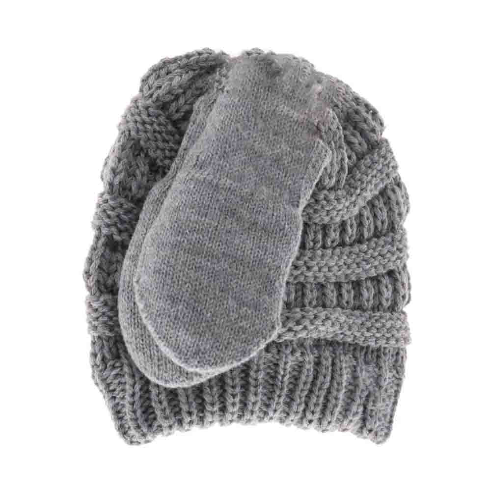 Grey BABY Solid C.C Beanie with Mitten Set provides essential warmth and comfort for your little one. Made from soft, high-quality materials, the beanie gently fits your baby's head to retain heat, while the matching mittens protect delicate skin from scratches and cold. This coordinated set balances functionality with a clean, solid design, making it an expert choice for everyday wear during cooler weather.
