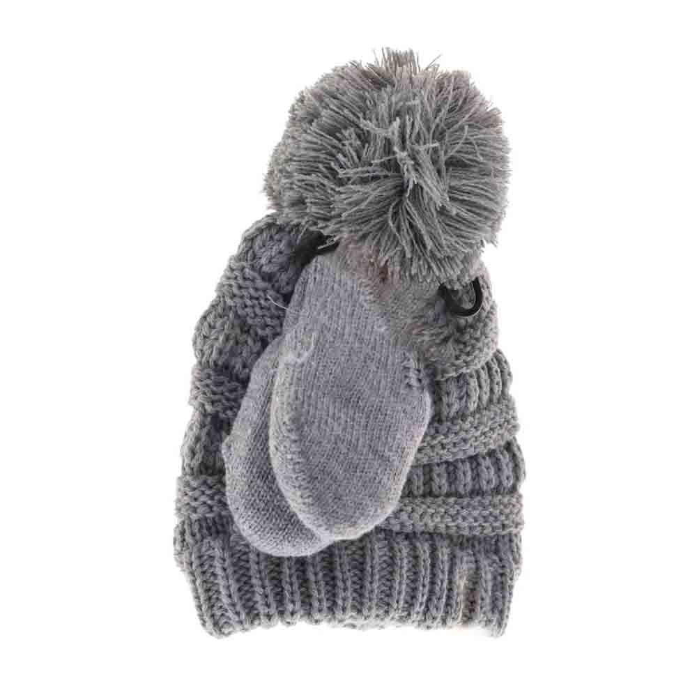 Grey BABY Solid Knit Pom C.C Beanie with Mitten Set offers gentle warmth and protection for your little one during colder months. Made from soft, durable knit material, the beanie is designed with a classic pom-pom for added style, while the coordinating mittens shield delicate hands from the chill. This set ensures a comfortable fit and reliable coverage, making it an essential accessory for baby’s winter wardrobe. 
