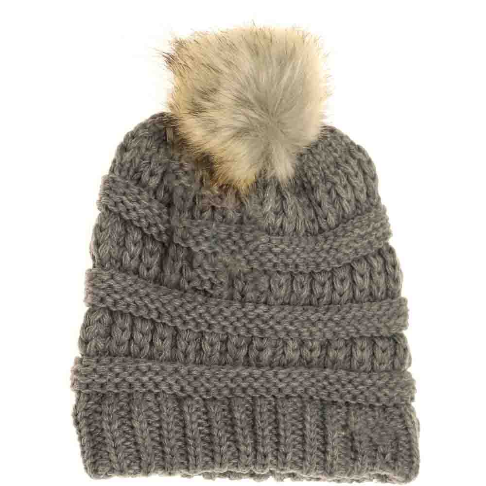 Lt.Grey- Baby Fur Pom CC Beanie combines cozy comfort with stylish design, featuring a soft, fluffy fur pompom that adds a playful touch. Crafted for delicate skin, its gentle fabric keeps little heads warm without irritation. Ideal for everyday wear, this beanie offers both functionality and charm to keep your baby snug during cooler weather. 