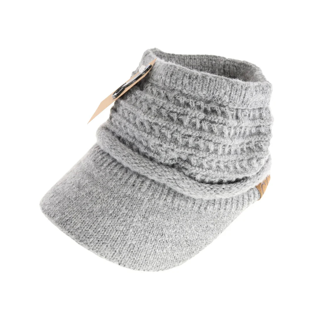 C.C Knitted Visor hat - Light Gray - Hat