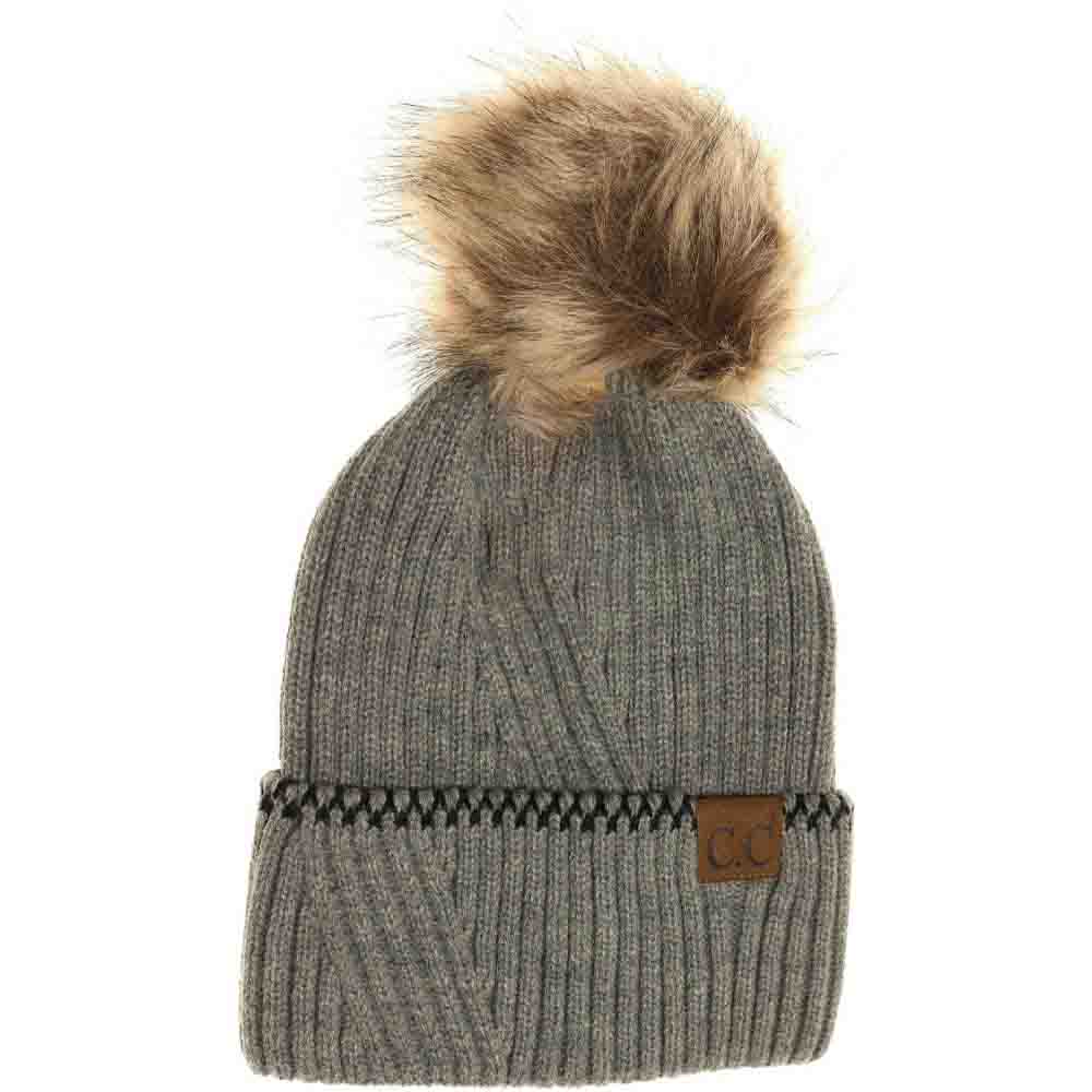 Lt. Grey Ribbed Knit Beanie with Accented combines classic texture with subtle accent details for a refined look. Crafted from soft, stretchable yarn, it offers a comfortable, snug fit that retains warmth in cooler weather. Its versatile design makes it an expert choice for layering during outdoor activities or adding a polished touch to casual outfits. Durable and easy to pair, this beanie strikes a balance between functionality and understated style