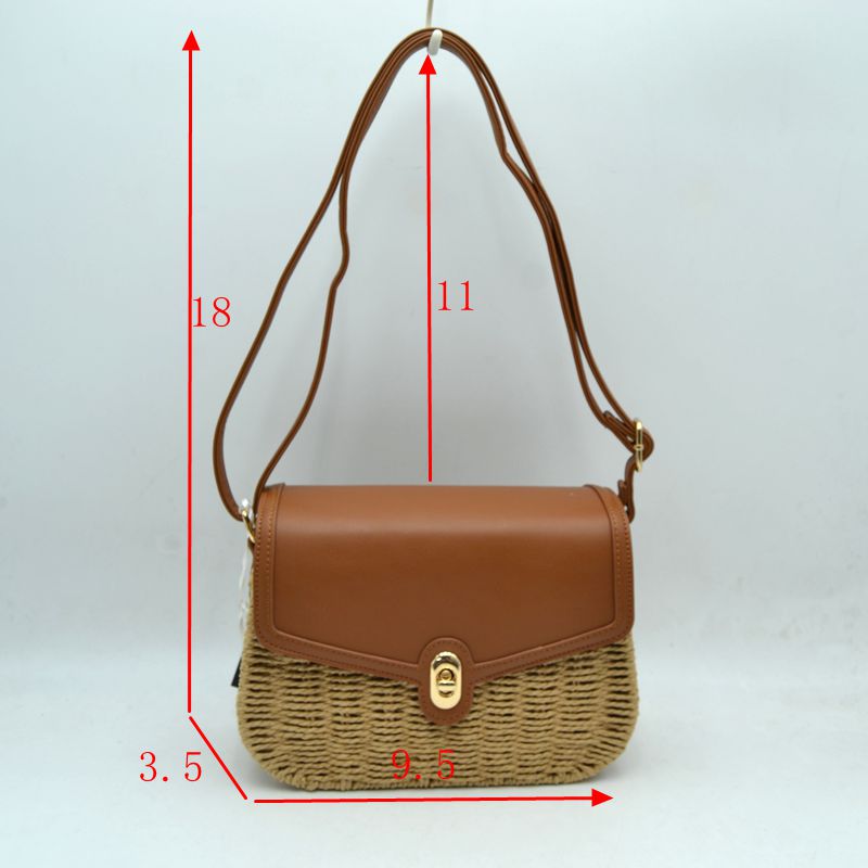 Woven Straw Flap Crossbody Bag – Chic Summer Shoulder Satchel - Crossbody Bag
