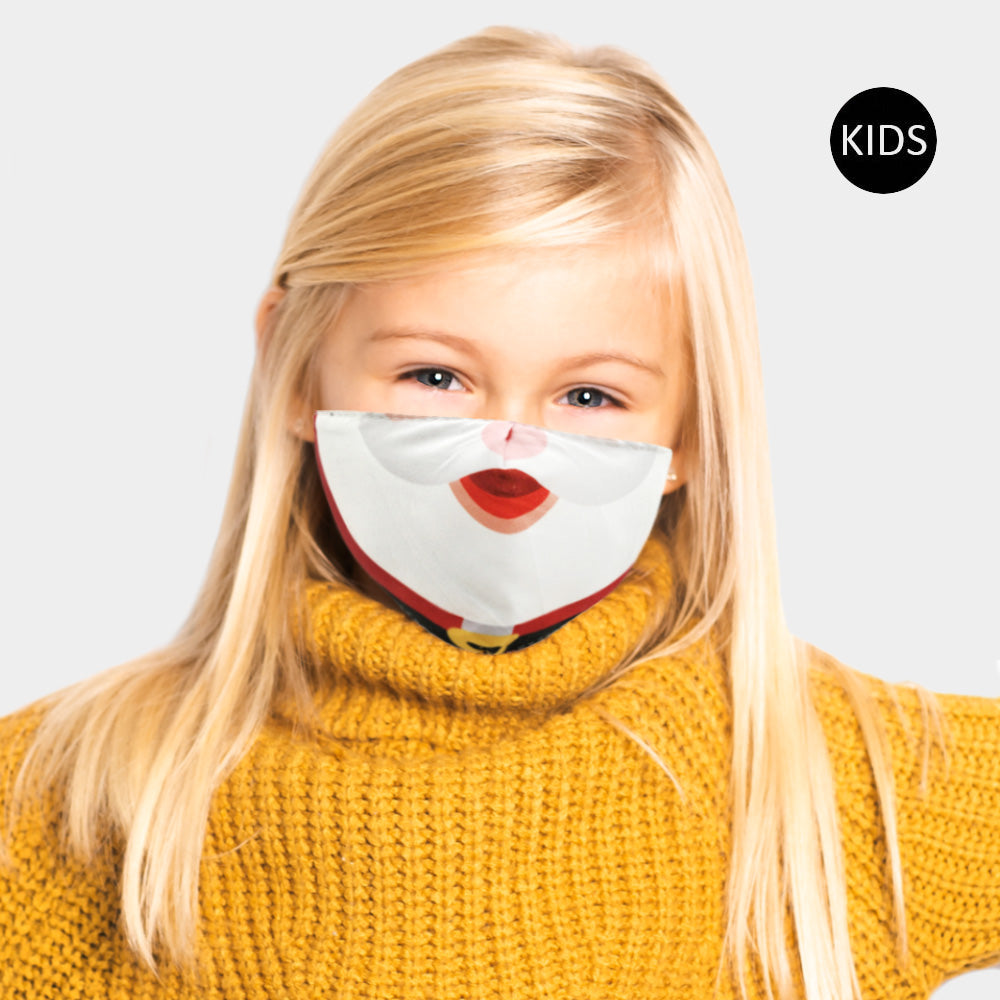 Madeline Love Red Santa Claus Mouth Print Kids Fashion Mask - Jewelry
