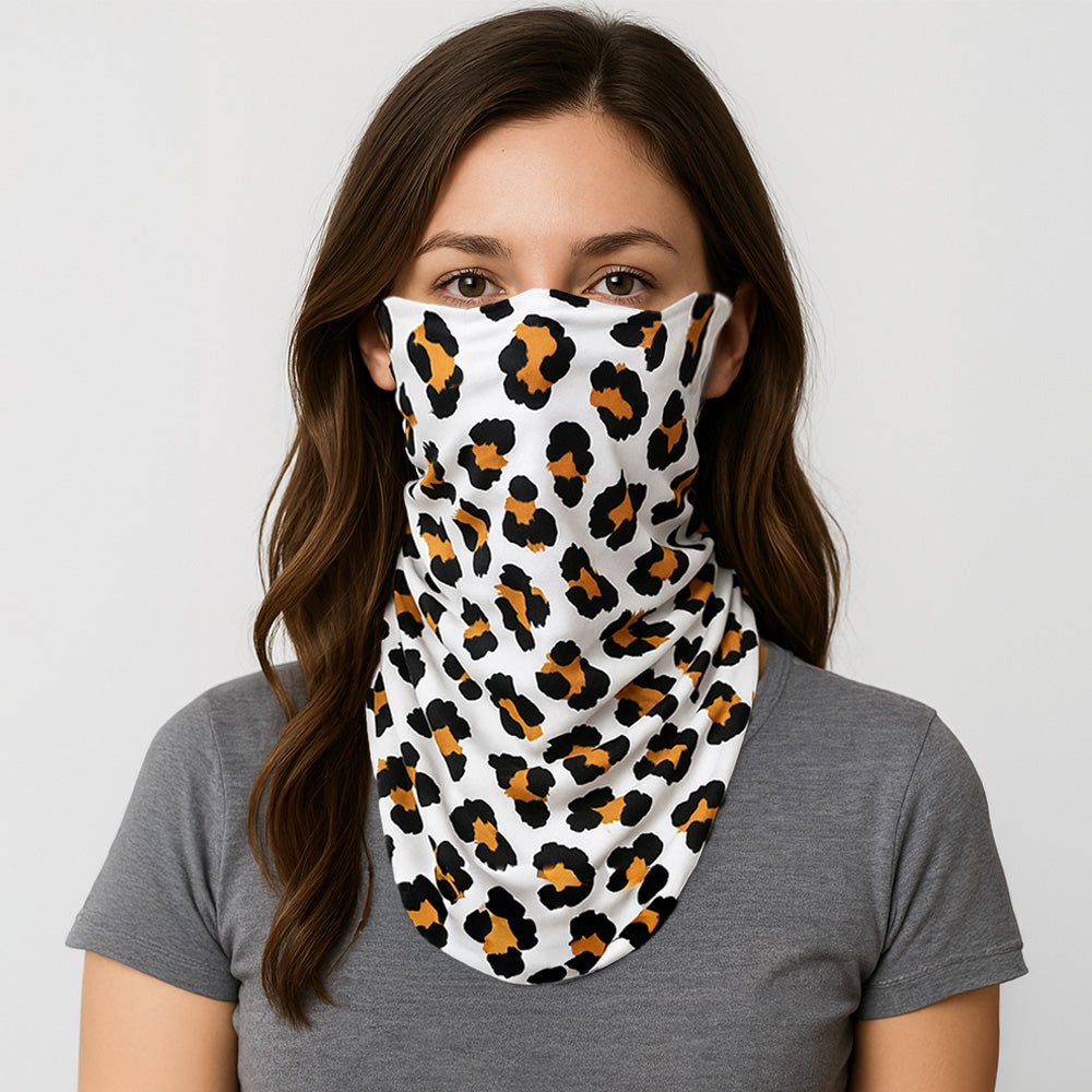 Madeline Love Beige Leopard Print Face Tube Mask / Scarf - Jewelry