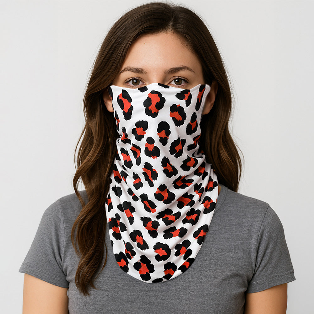 Madeline Love Red Leopard Print Face Tube Mask / Scarf - Jewelry