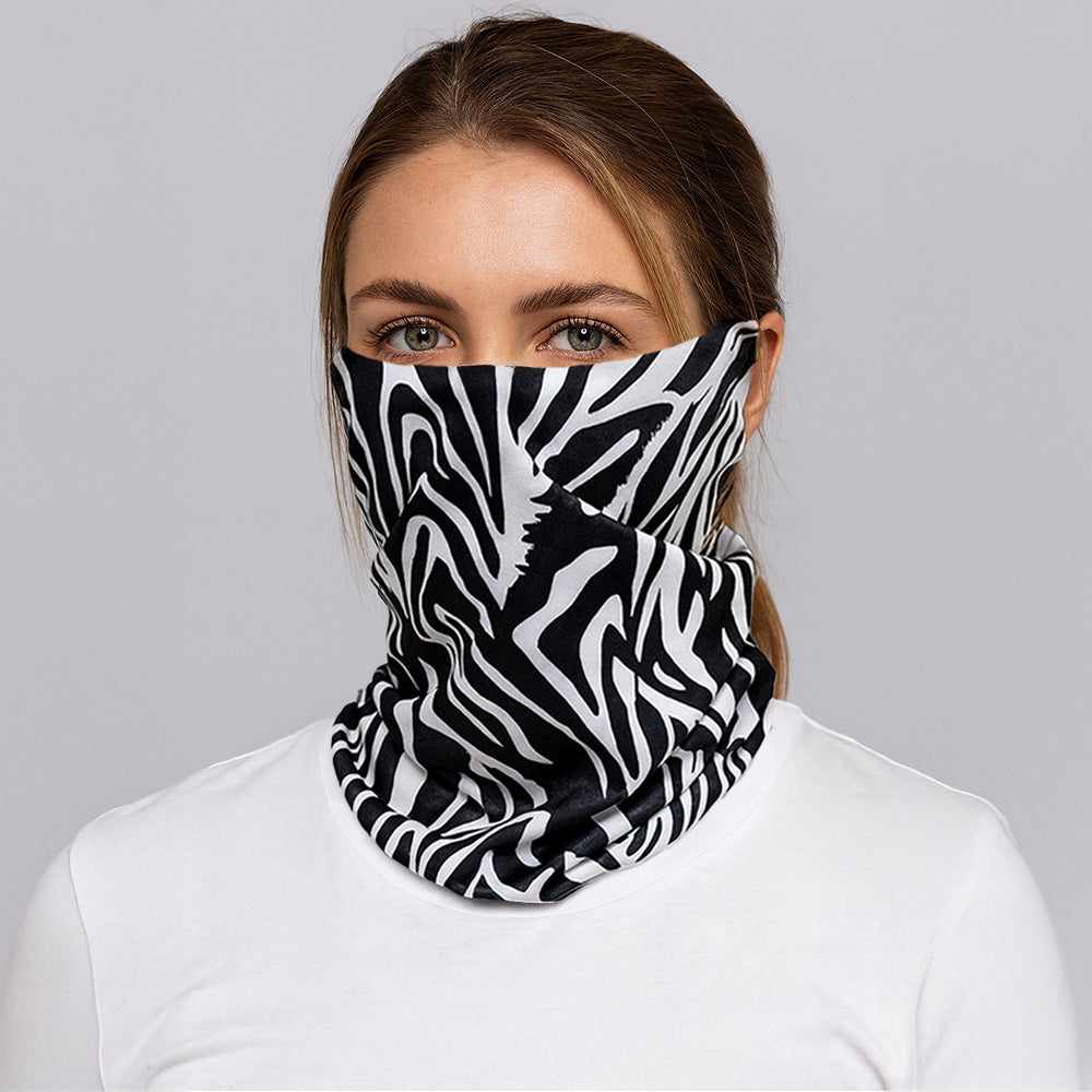 Madeline Love Black Zebra Print Face Tube Mask / Scarf - Jewelry