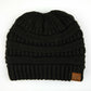 C.C Solid Color Beanie Tail Hat