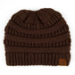 C.C Solid Color Beanie Tail Hat