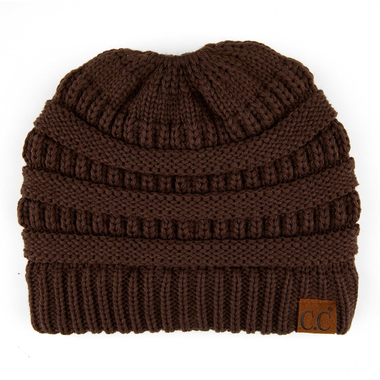 C.C Solid Color Beanie Tail Hat