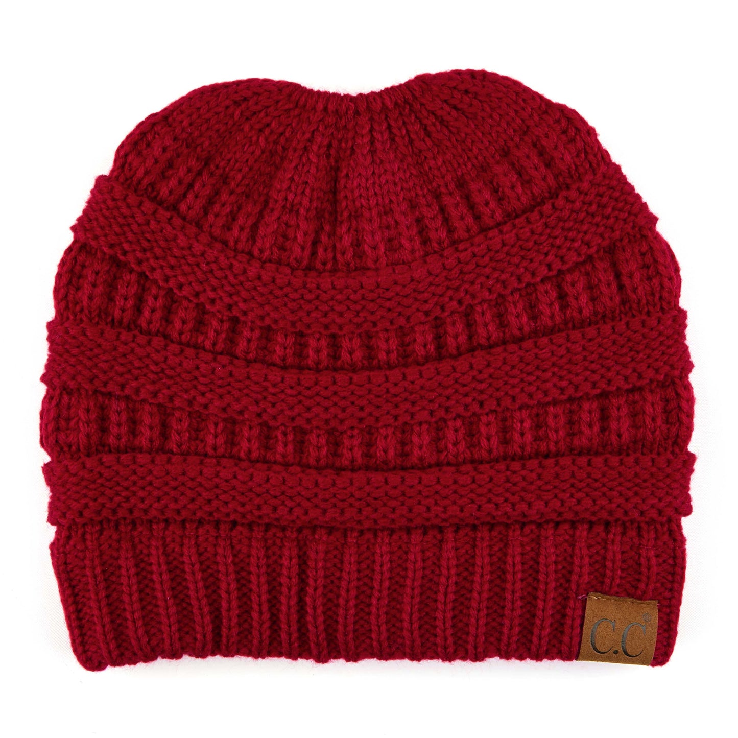 C.C Solid Color Beanie Tail Hat