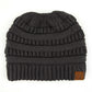 C.C Solid Color Beanie Tail Hat