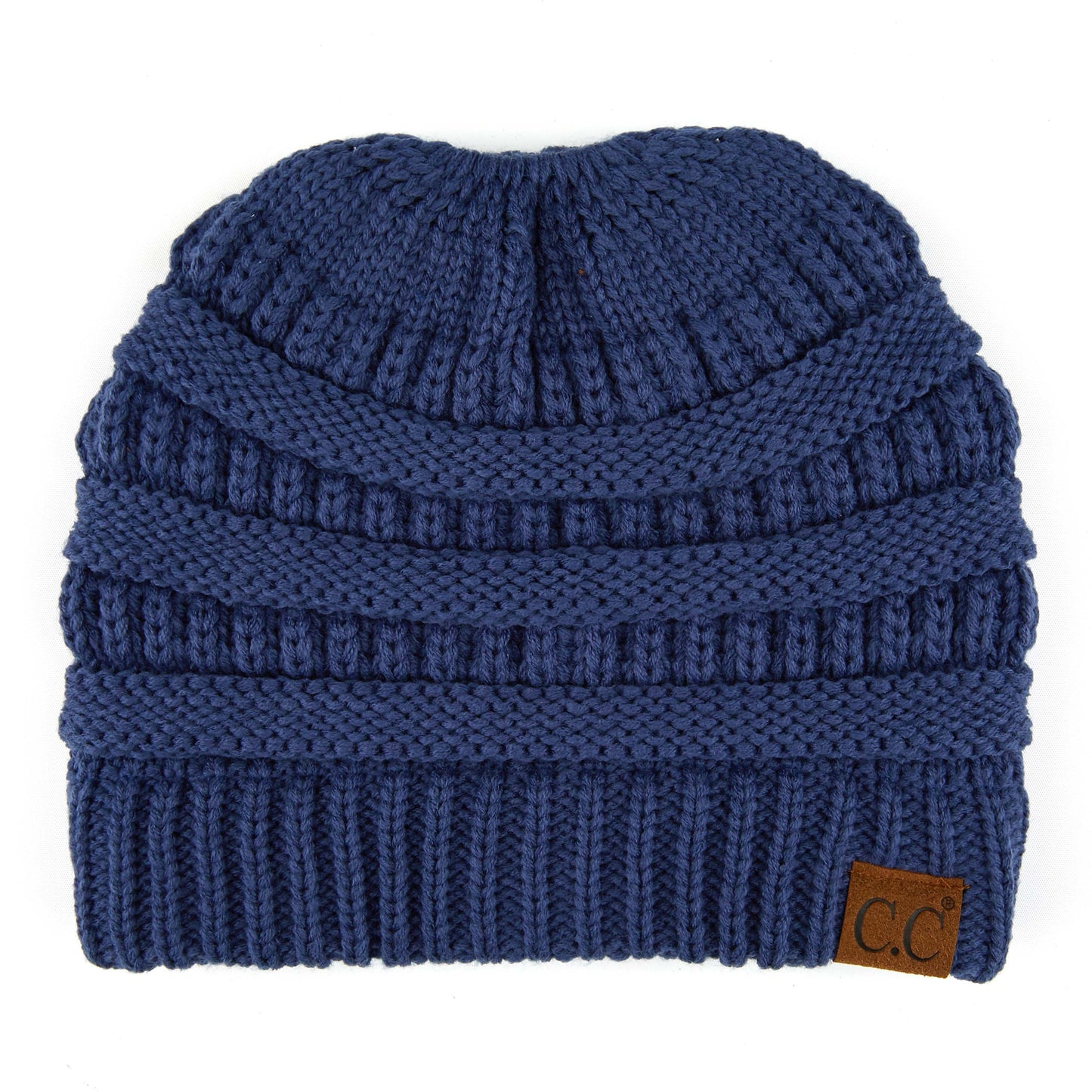 C.C Solid Color Beanie Tail Hat