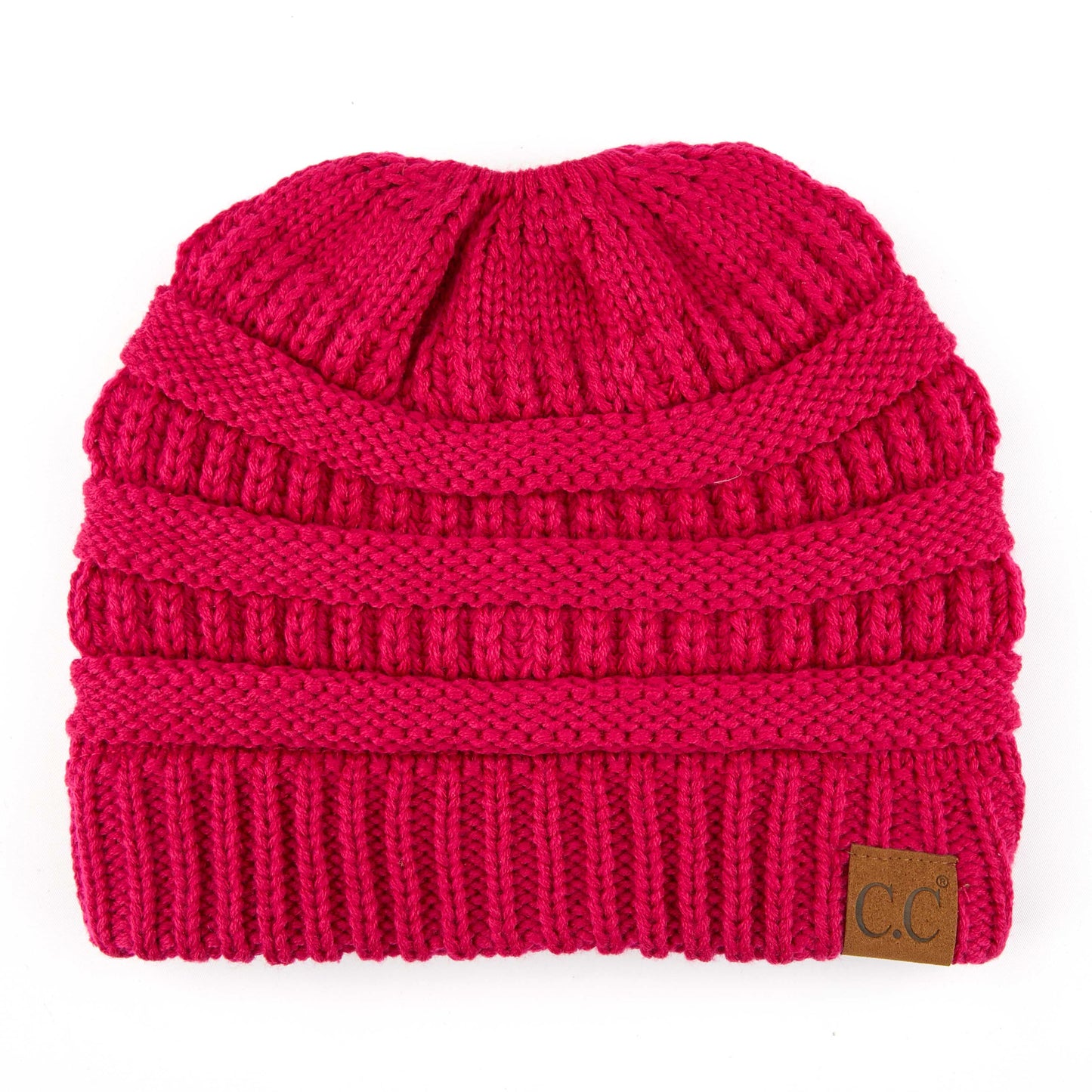 C.C Solid Color Beanie Tail Hat