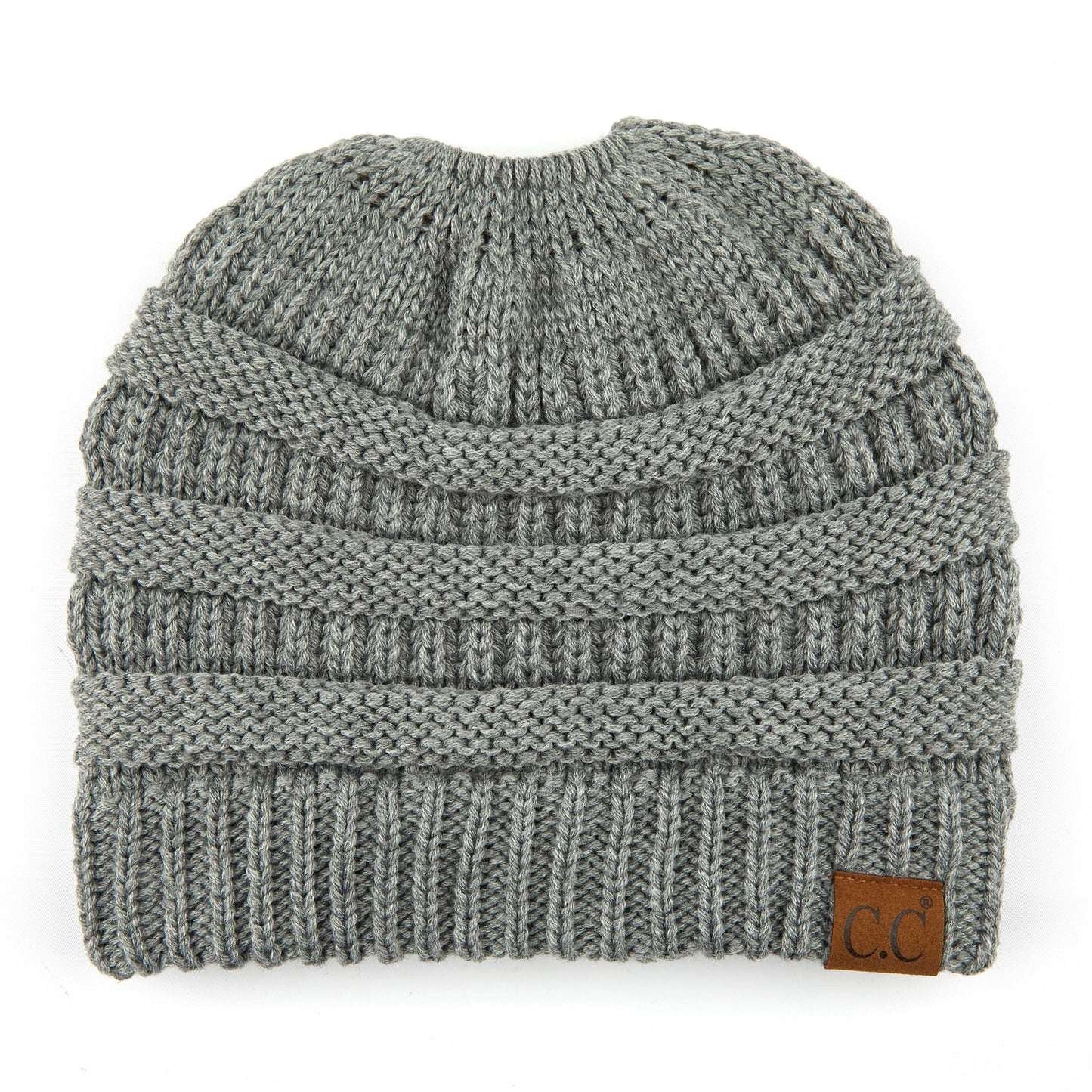 C.C Solid Color Beanie Tail Hat