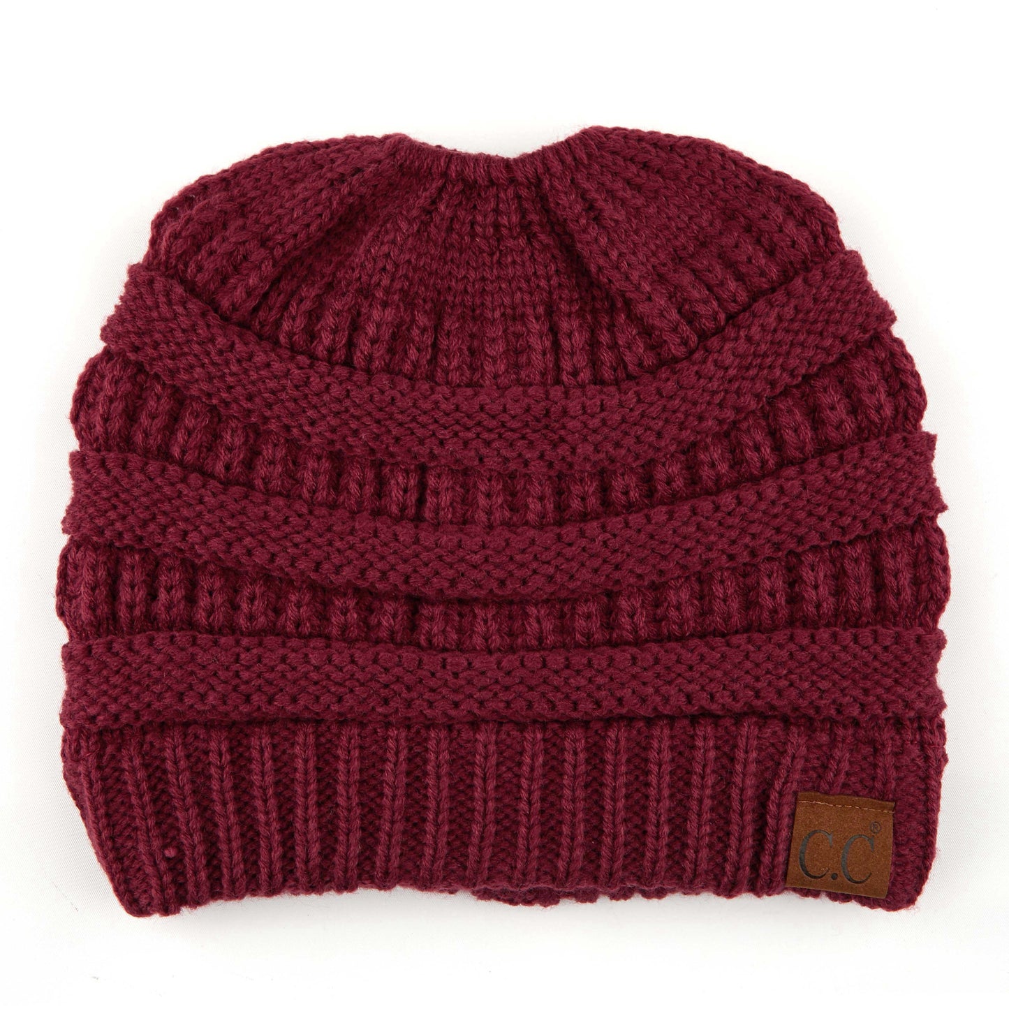 C.C Solid Color Beanie Tail Hat