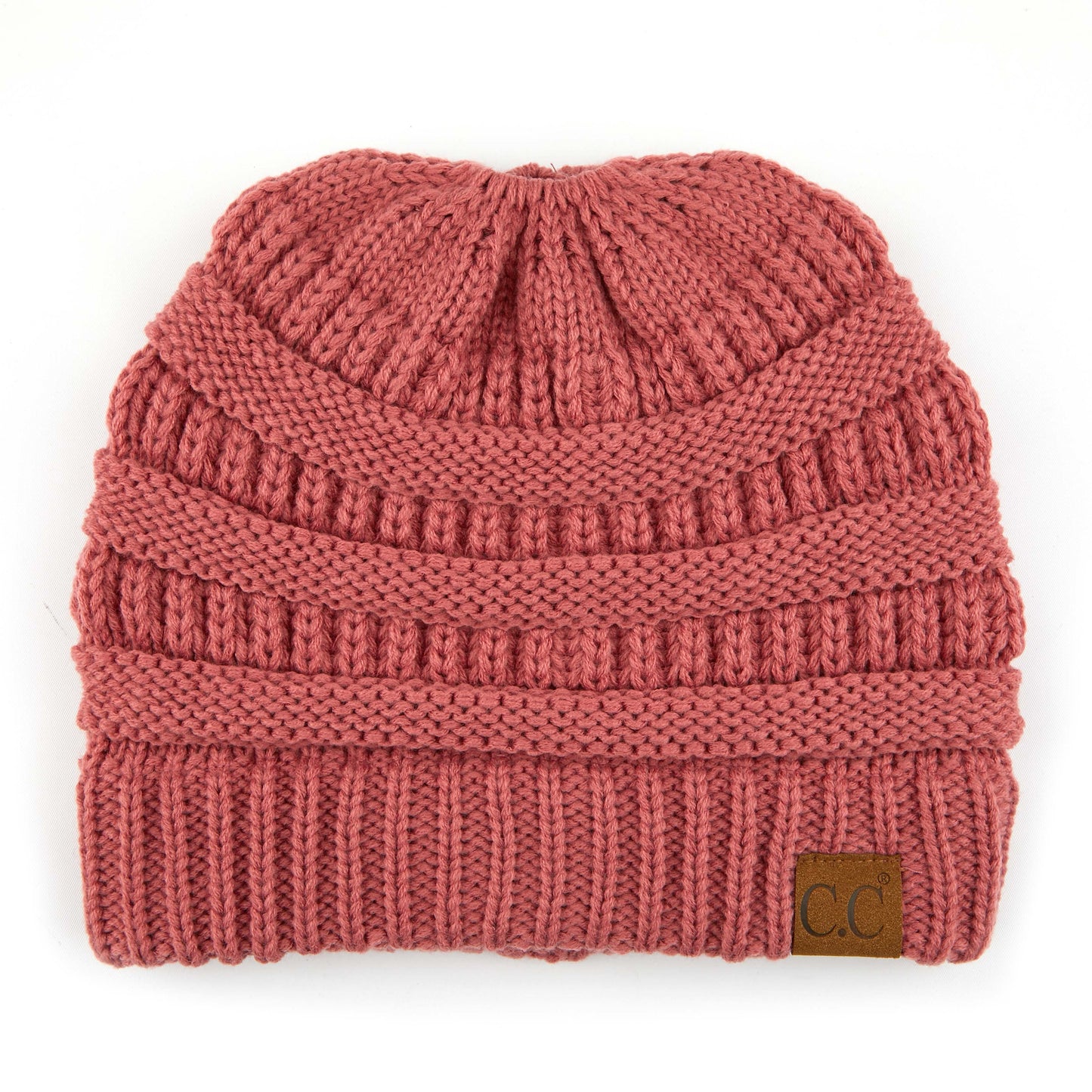 C.C Solid Color Beanie Tail Hat
