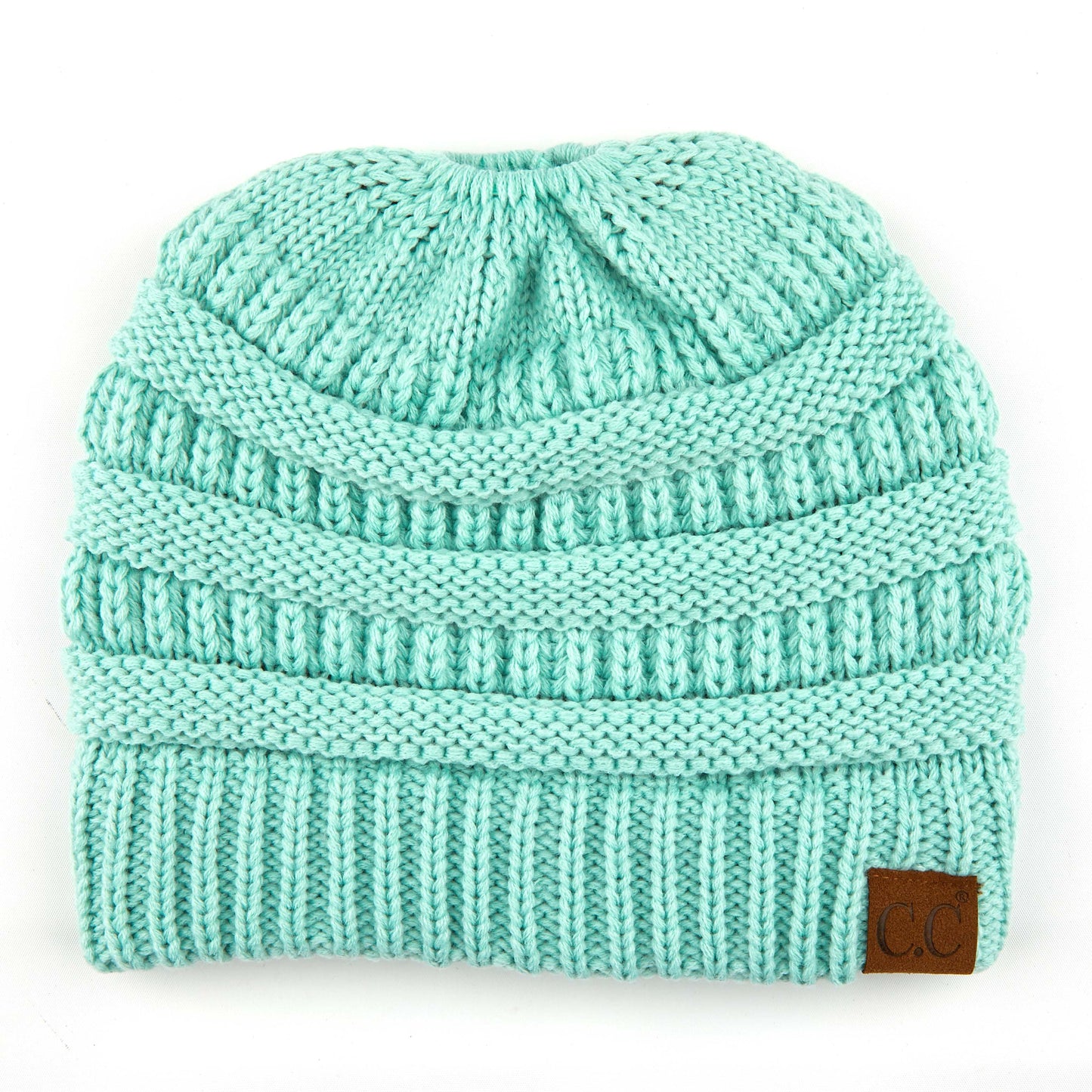 C.C Solid Color Beanie Tail Hat