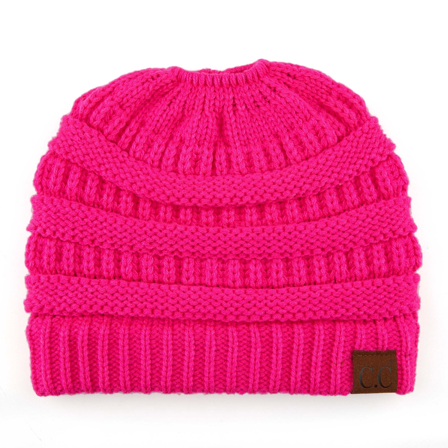 C.C Solid Color Beanie Tail Hat