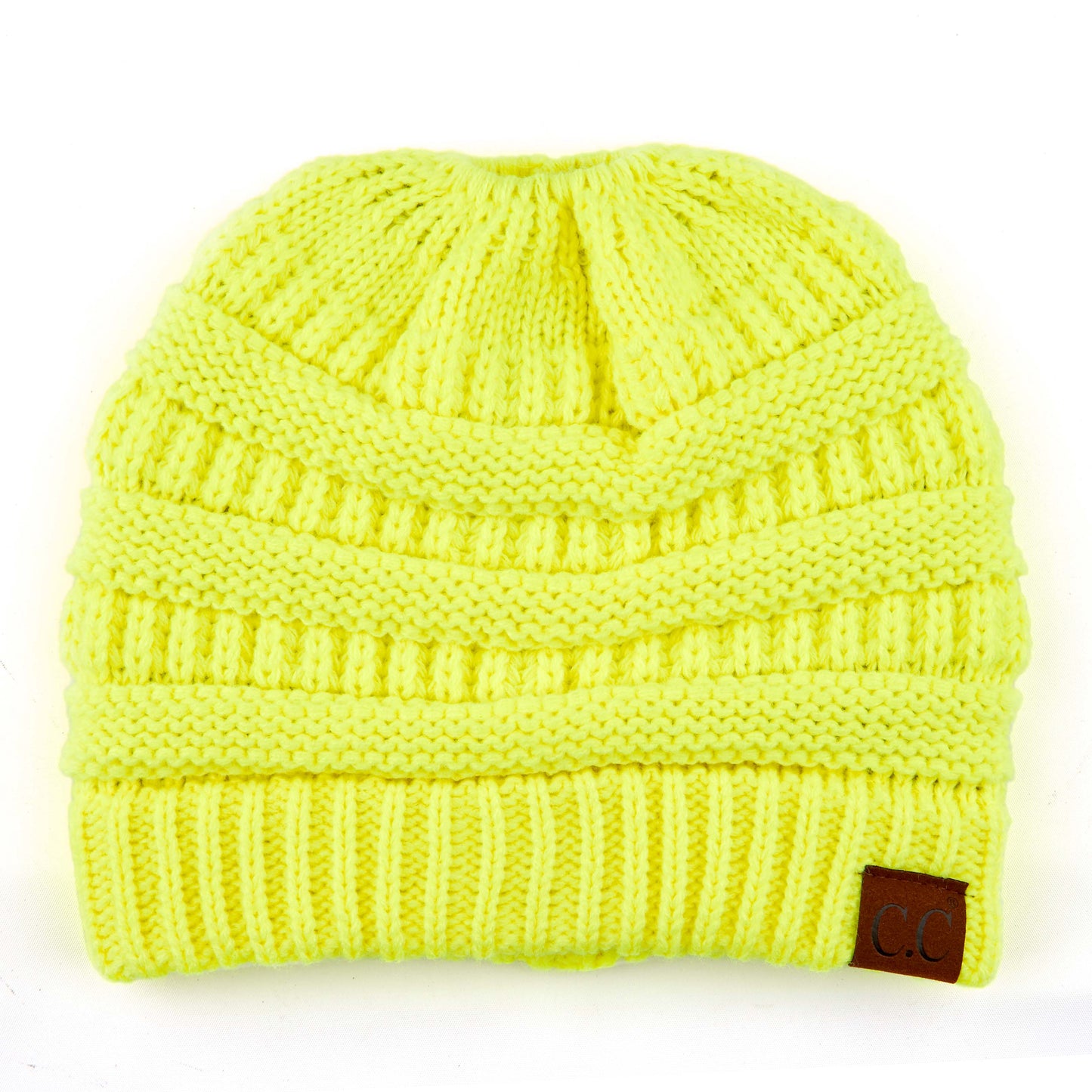 C.C Solid Color Beanie Tail Hat