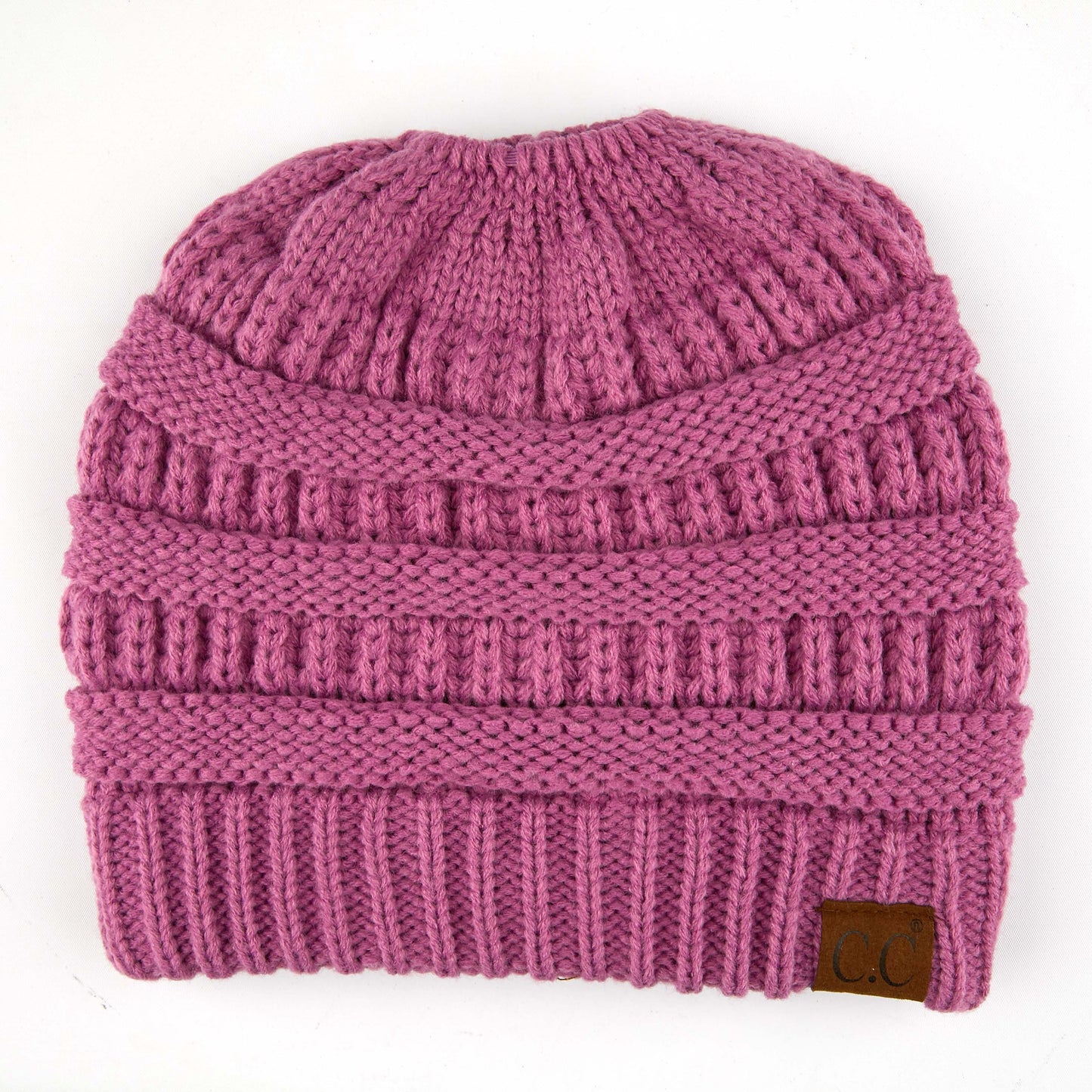 C.C Solid Color Beanie Tail Hat