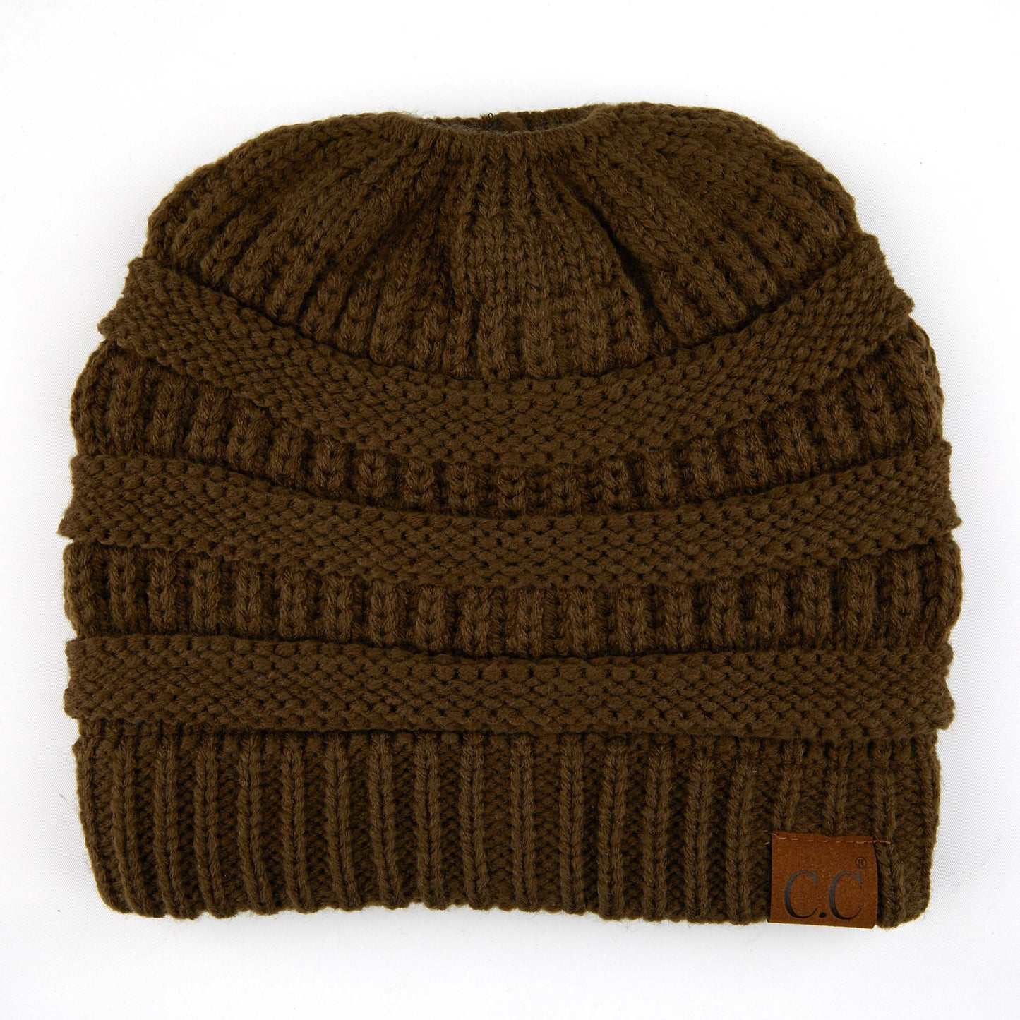 C.C Solid Color Beanie Tail Hat